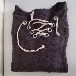 Sweater with string tie front